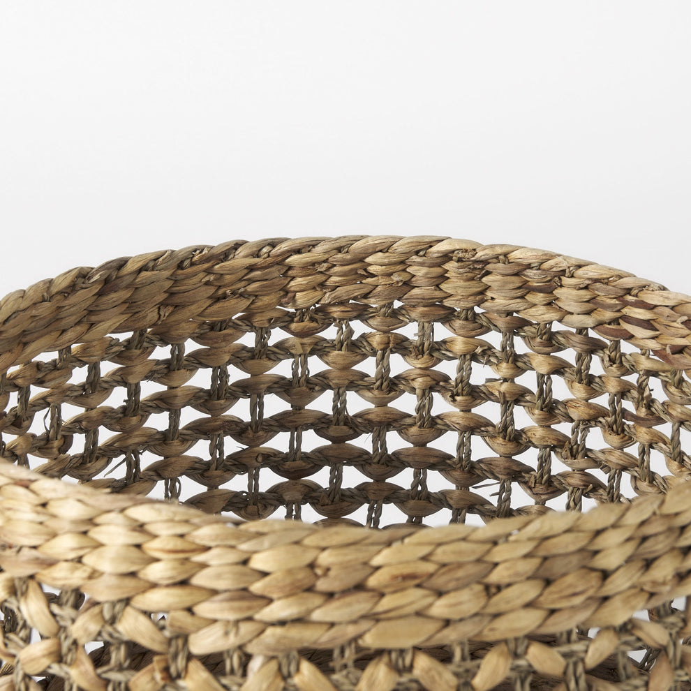 Set of Three Round Wicker Baskets By Homeroots | Bins, Baskets & Buckets | Modishstore - 6