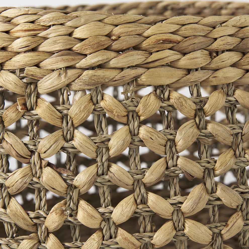 Set of Three Round Wicker Baskets By Homeroots | Bins, Baskets & Buckets | Modishstore - 7