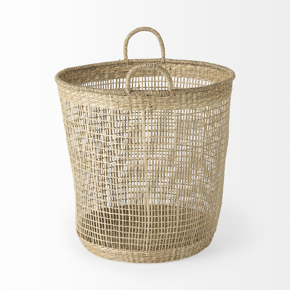 Set of Three Round Wicker Storage Baskets By Homeroots | Bins, Baskets & Buckets | Modishstore - 3