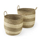 Set of Two Round Wicker Storage Baskets By Homeroots | Bins, Baskets & Buckets | Modishstore