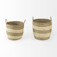 Set of Two Round Wicker Storage Baskets By Homeroots | Bins, Baskets & Buckets | Modishstore - 2