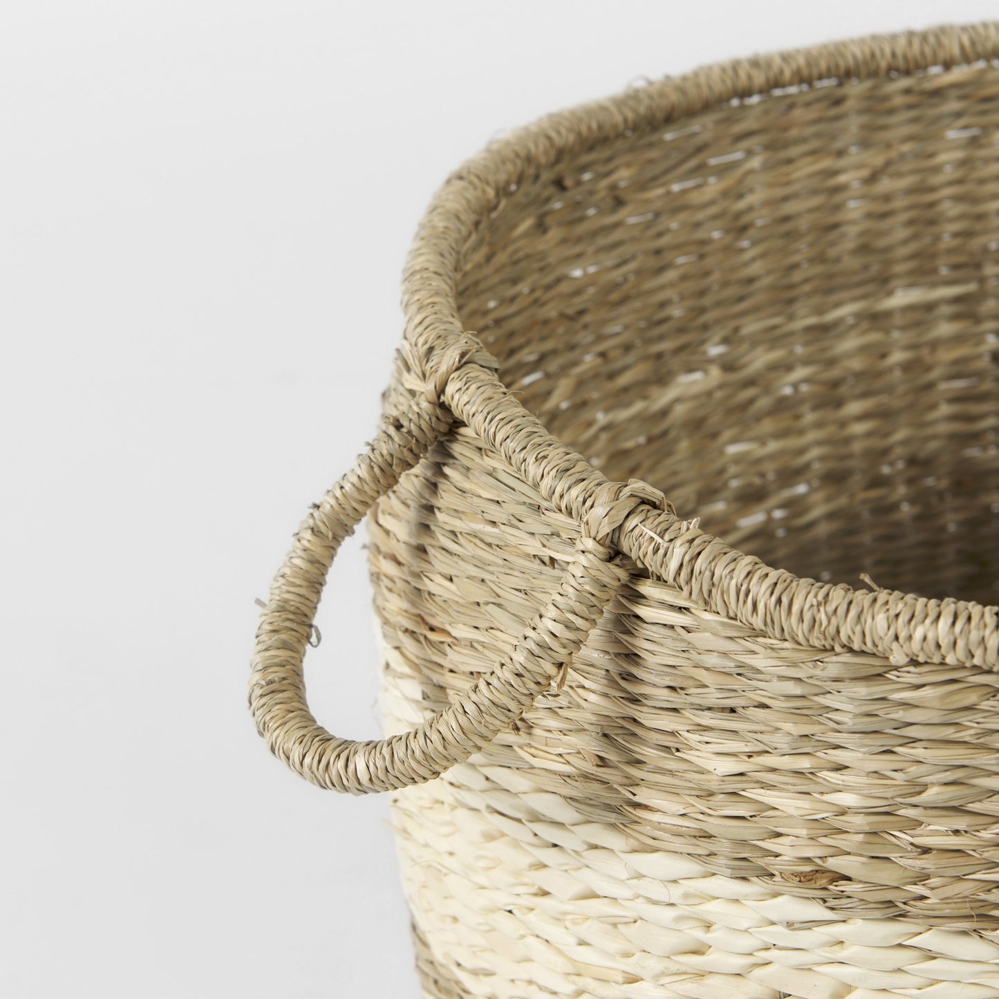 Set of Two Round Wicker Storage Baskets By Homeroots | Bins, Baskets & Buckets | Modishstore - 5