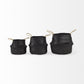 Set of Three Black Wicker Storage Baskets By Homeroots | Bins, Baskets & Buckets | Modishstore - 2