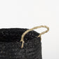 Set of Three Black Wicker Storage Baskets By Homeroots | Bins, Baskets & Buckets | Modishstore - 4