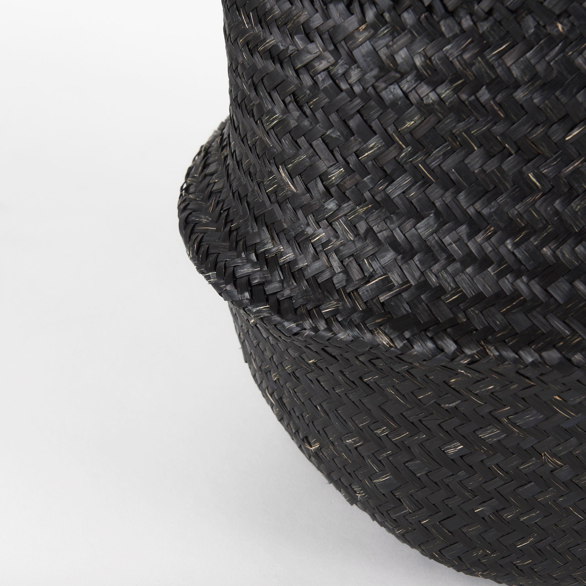 Set of Three Black Wicker Storage Baskets By Homeroots | Bins, Baskets & Buckets | Modishstore - 6