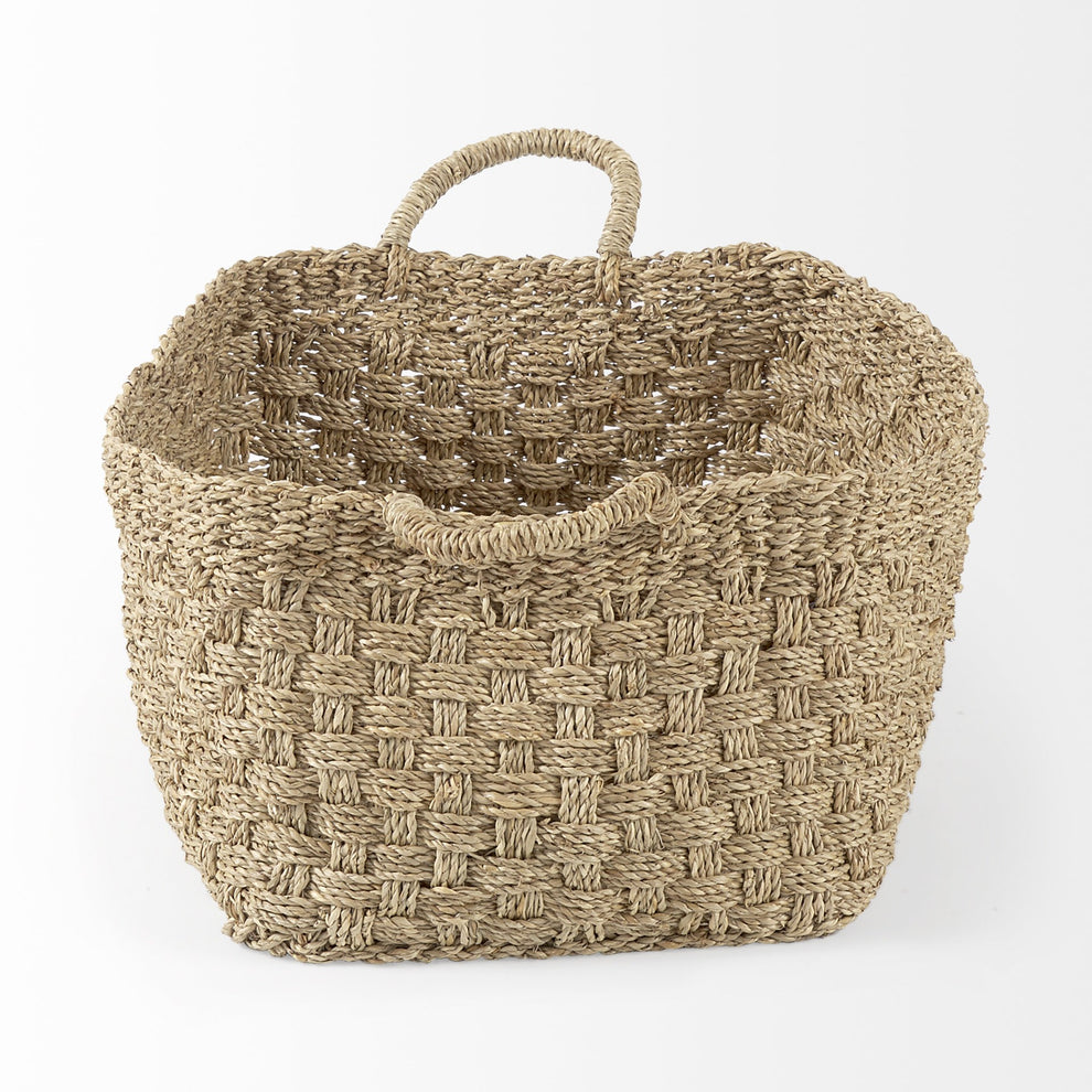 Set of Three Weaved Wicker Storage Baskets By Homeroots | Bins, Baskets & Buckets | Modishstore - 4