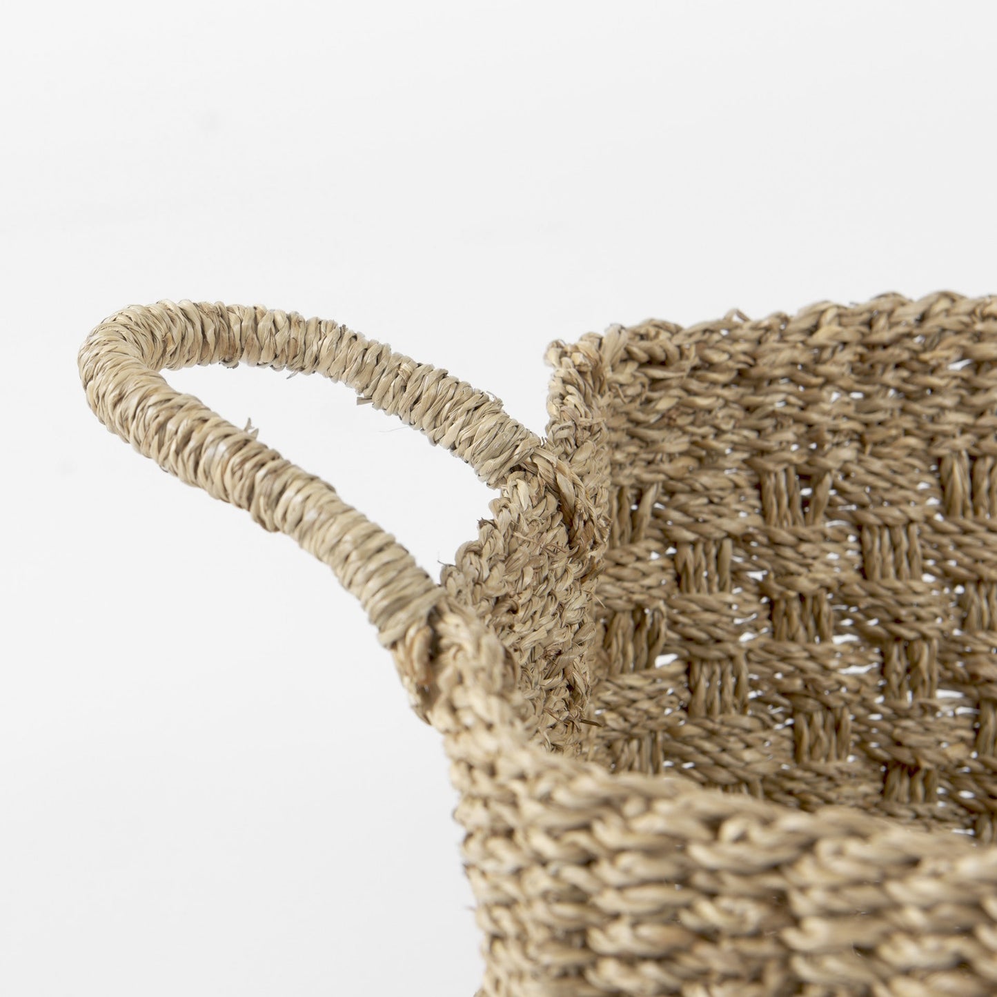 Set of Three Weaved Wicker Storage Baskets By Homeroots | Bins, Baskets & Buckets | Modishstore - 5