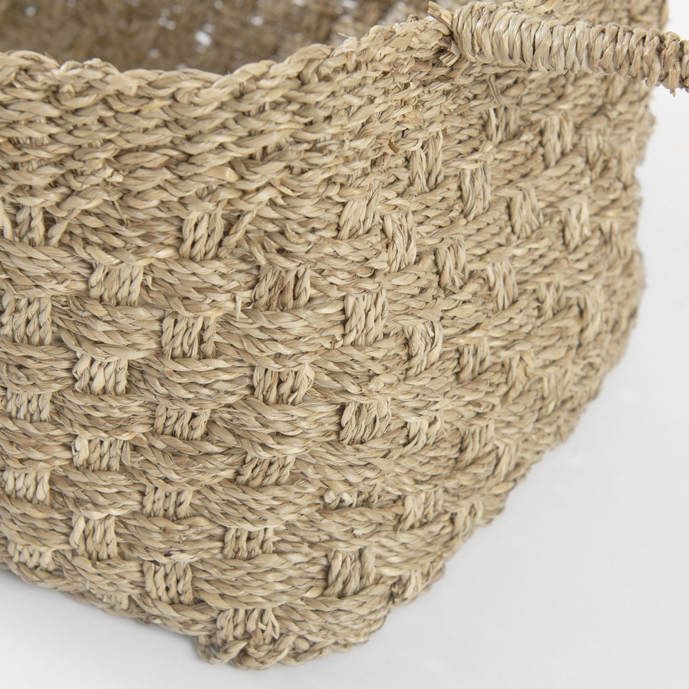 Set of Three Weaved Wicker Storage Baskets By Homeroots | Bins, Baskets & Buckets | Modishstore - 9