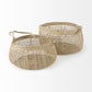 Set of Two Wicker Storage Baskets with Long Handles By Homeroots | Bins, Baskets & Buckets | Modishstore - 3