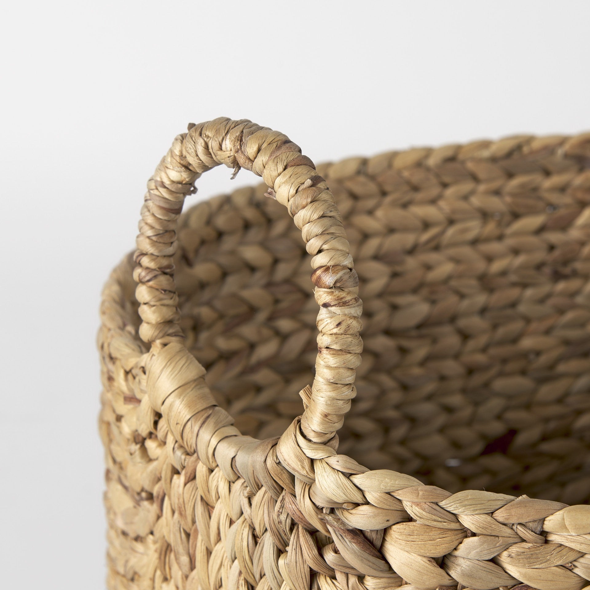 Set of Three Braided Wicker Storage Baskets By Homeroots | Bins, Baskets & Buckets | Modishstore - 4