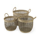 Set of Three Light Brown Storage Baskets By Homeroots | Bins, Baskets & Buckets | Modishstore