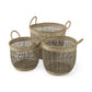 Set of Three Light Brown Storage Baskets By Homeroots | Bins, Baskets & Buckets | Modishstore - 2