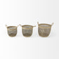 Set of Three Light Brown Storage Baskets By Homeroots | Bins, Baskets & Buckets | Modishstore - 3