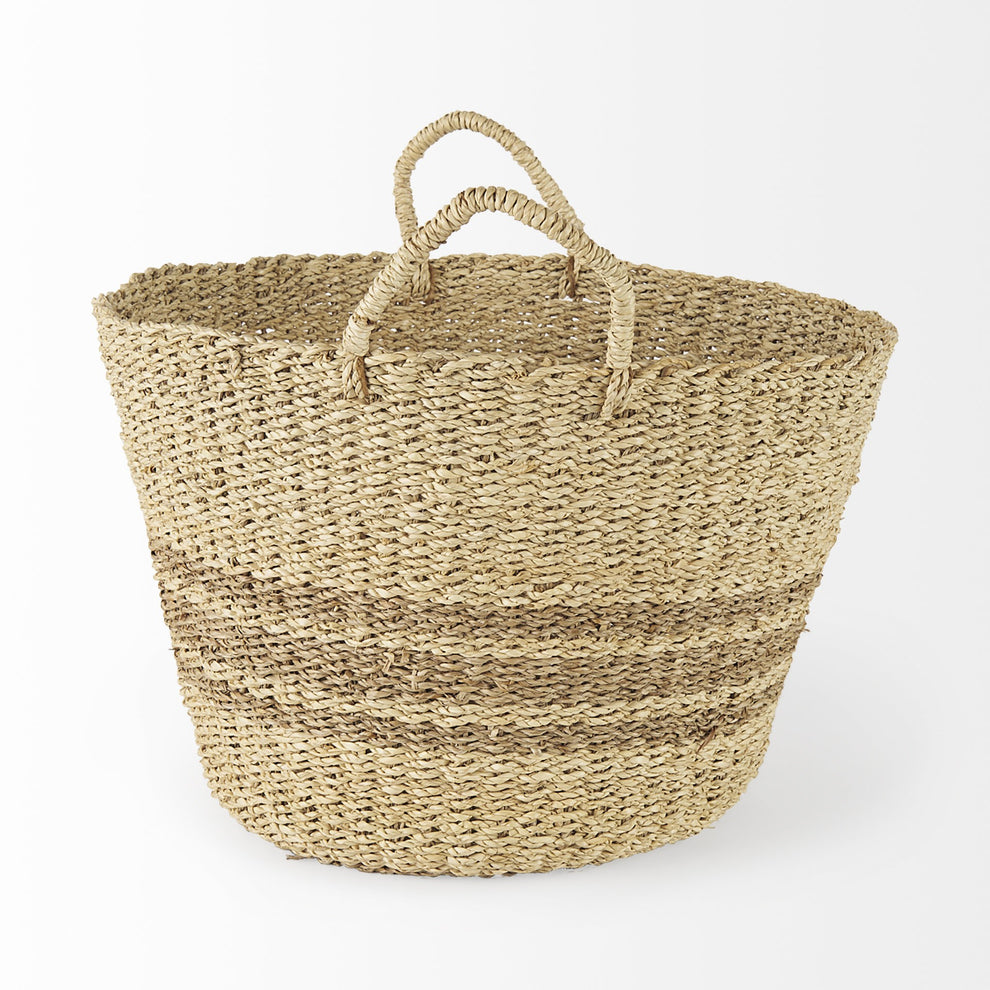 Set of Two Detailed Wicker Storage Baskets By Homeroots | Bins, Baskets & Buckets | Modishstore - 3