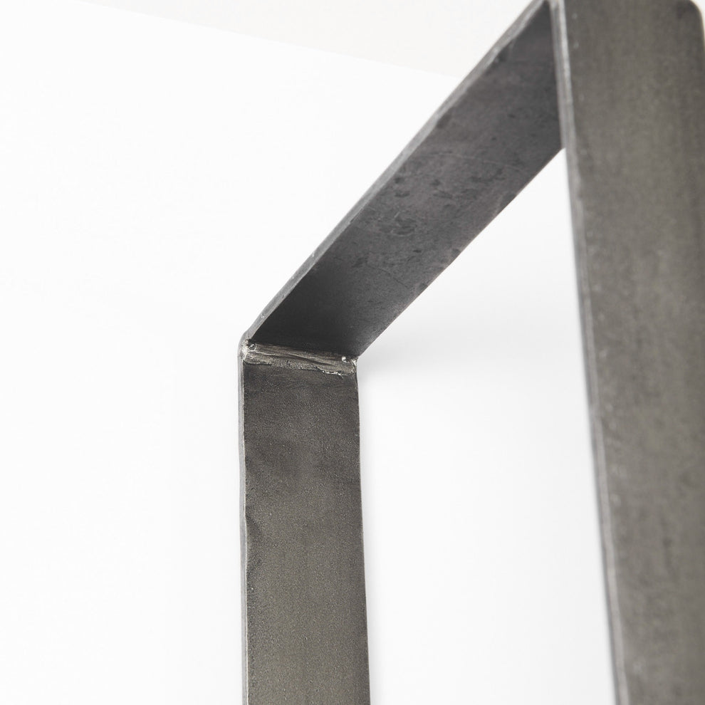 Silver Iron Framed Wooden Shelving Unit By Homeroots | Bookcases | Modishstore - 6