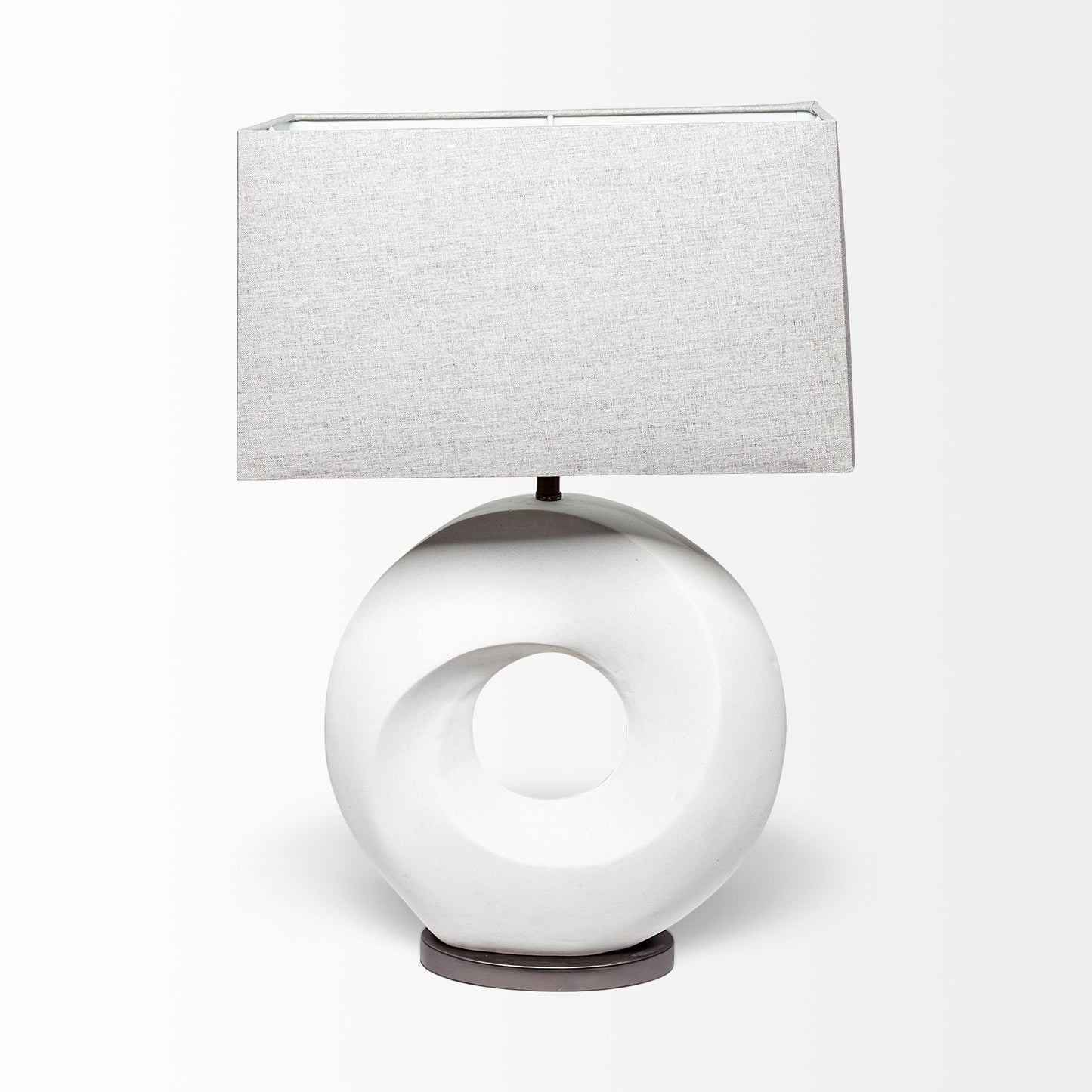 Contempo White O Ring Table Lamp By Homeroots | Table Lamps | Modishstore - 2