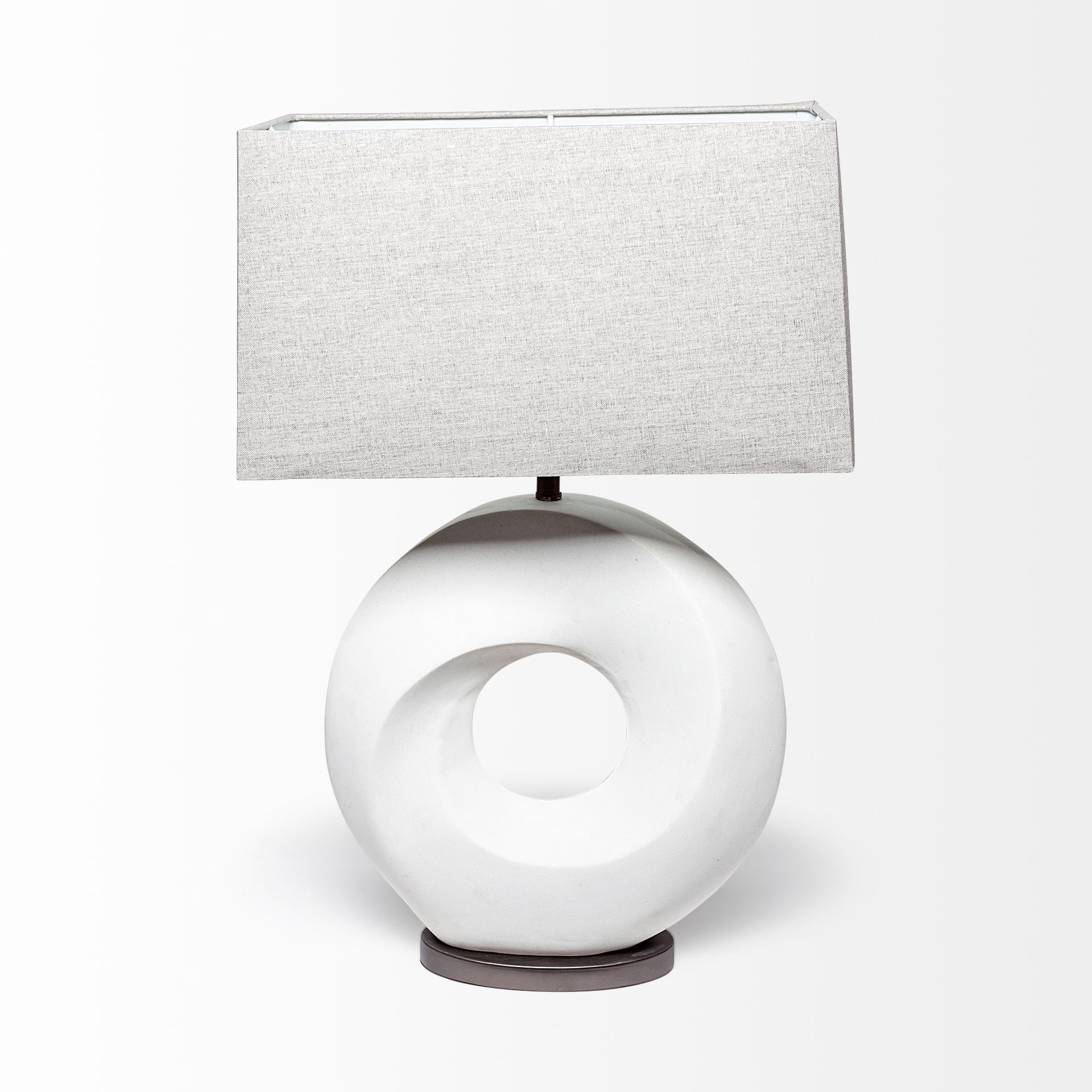 Contempo White O Ring Table Lamp By Homeroots | Table Lamps | Modishstore - 2