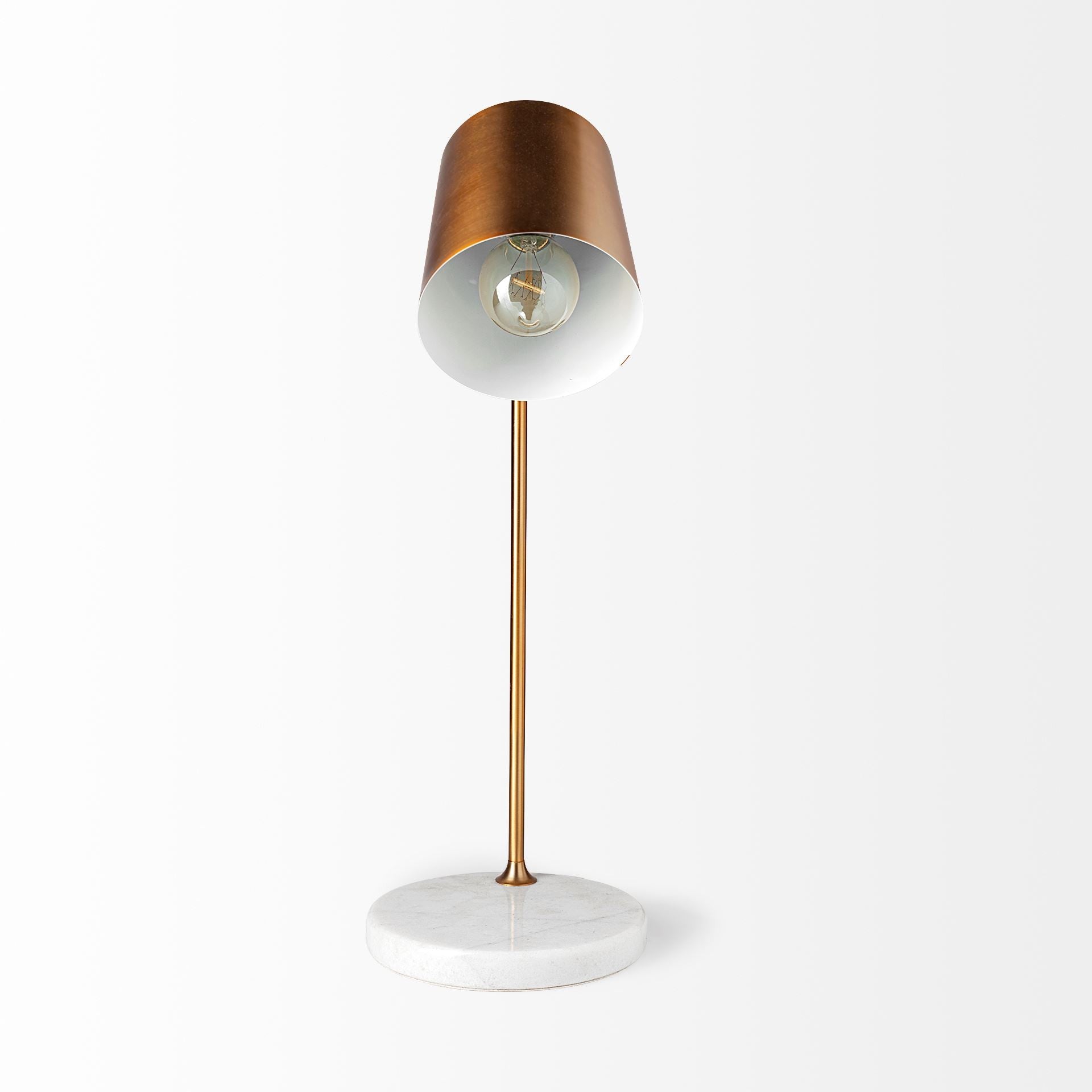 Gold Metallic Desk or Table Lamp with Marble Base By Homeroots | Table Lamps | Modishstore - 3