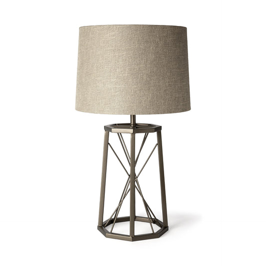 Metallic Aged Bronze Tone Octagonal Metal Table Lamp By Homeroots | Table Lamps | Modishstore