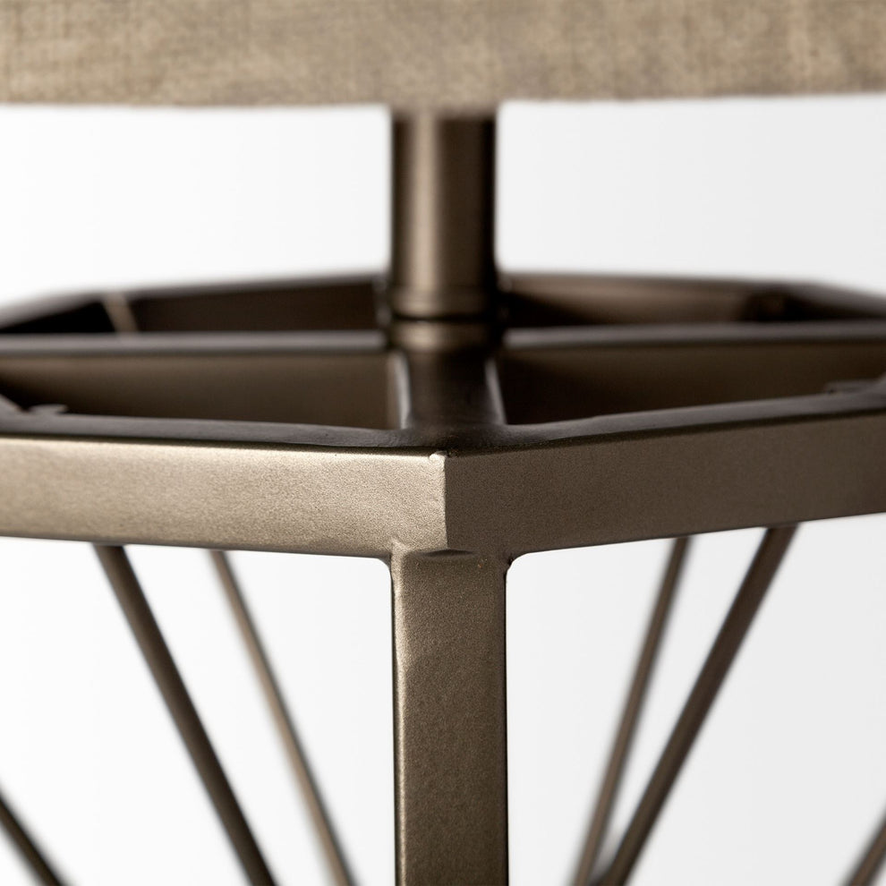 Metallic Aged Bronze Tone Octagonal Metal Table Lamp By Homeroots | Table Lamps | Modishstore - 2