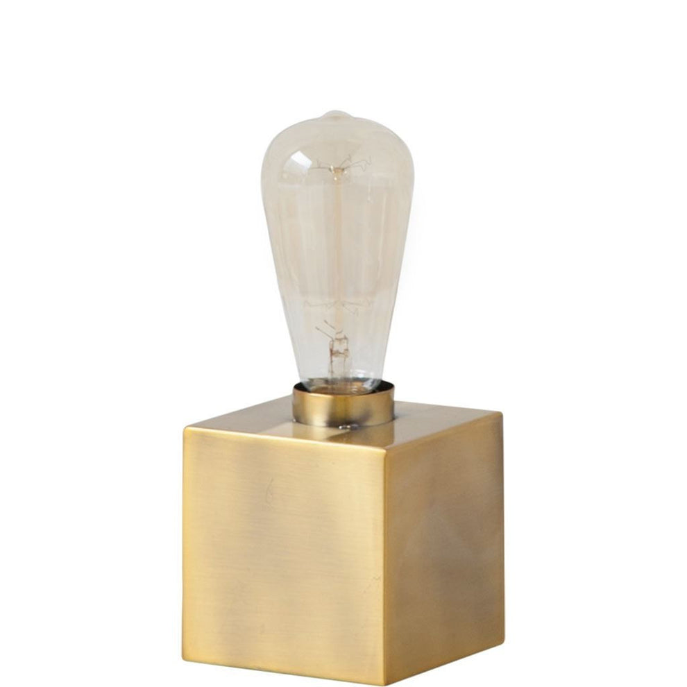 Gold Square Exposed Bulb Table or Desk Lamp By Homeroots | Desk Lamps | Modishstore - 2