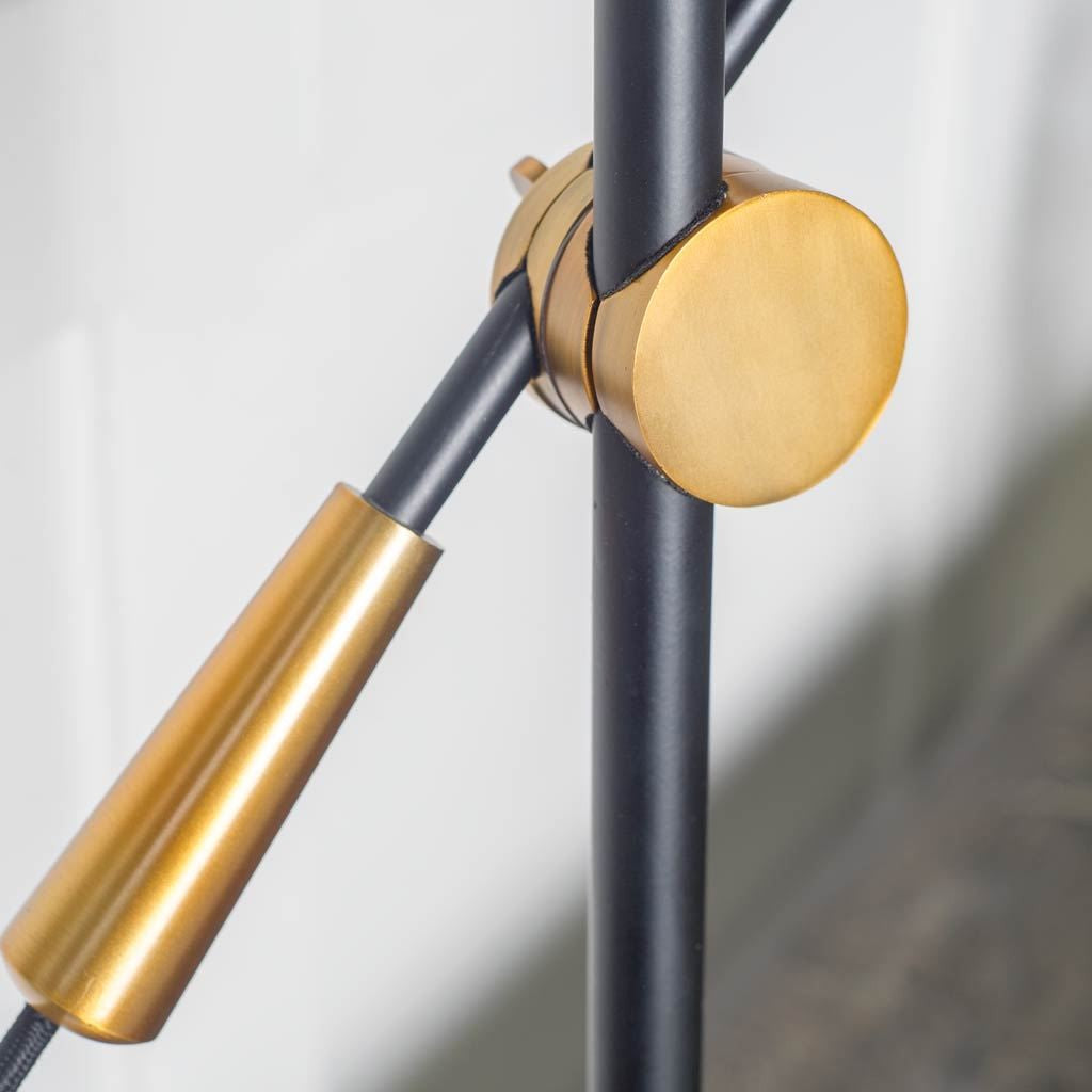 Sleek Black and Gold Cone Adjustable Table or Desk Lamp By Homeroots | Desk Lamps | Modishstore - 4