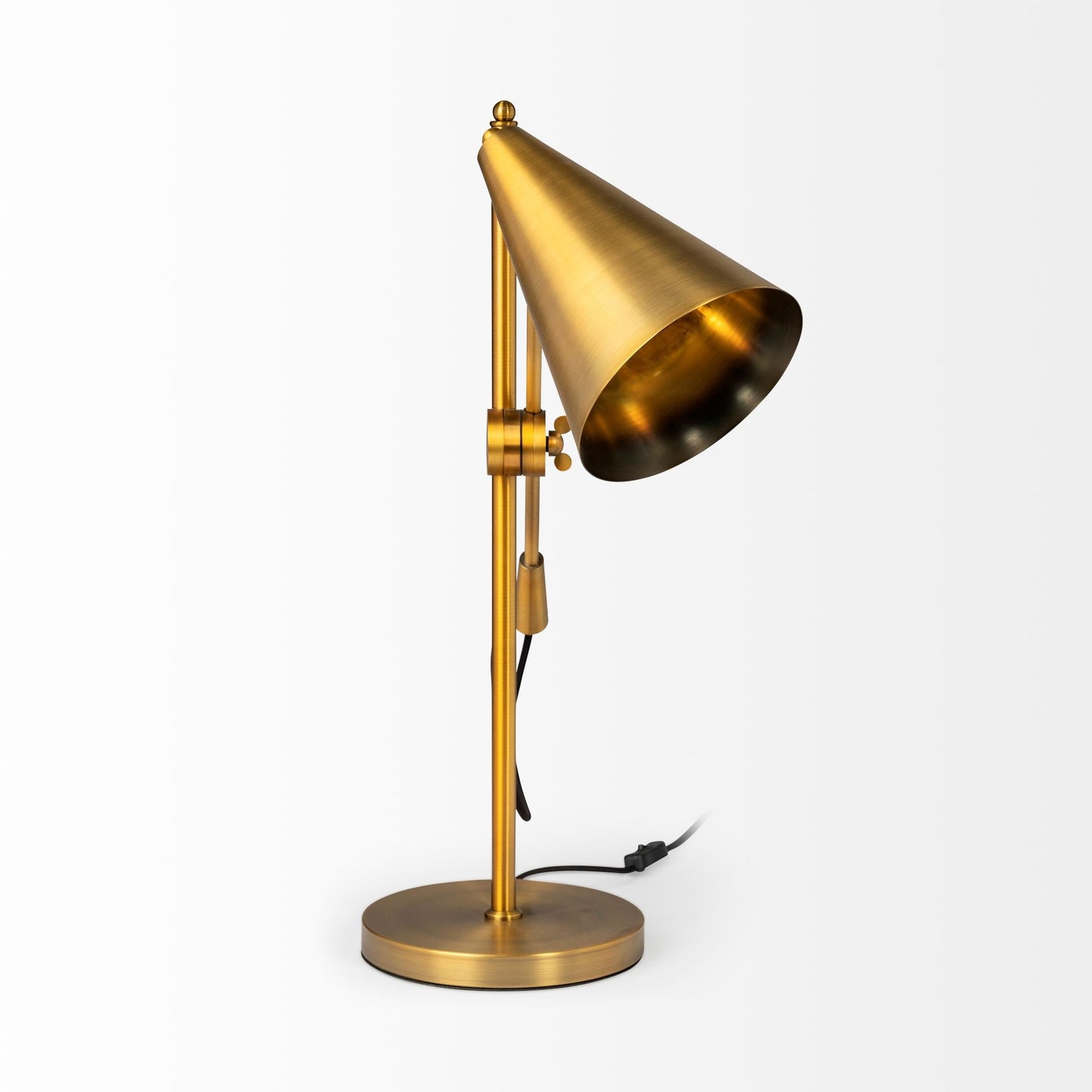 Sleek Golden Cone Adjustable Table or Desk Lamp By Homeroots | Desk Lamps | Modishstore - 5