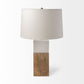 White Marble and Natural Wood Block Table or Desk Lamp By Homeroots | Desk Lamps | Modishstore