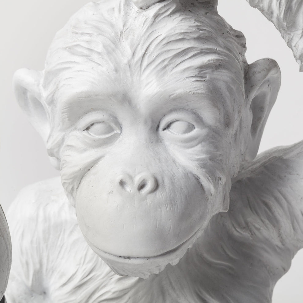 White Whimsical Monkey Table or Desk Lamp By Homeroots | Desk Lamps | Modishstore - 5