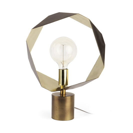 Golden Geometric Halo Table or Desk Lamp By Homeroots | Desk Lamps | Modishstore
