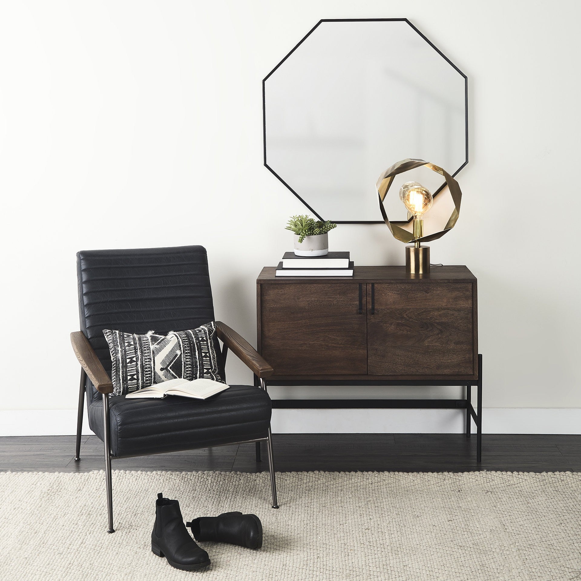 Golden Geometric Halo Table or Desk Lamp By Homeroots | Desk Lamps | Modishstore - 9