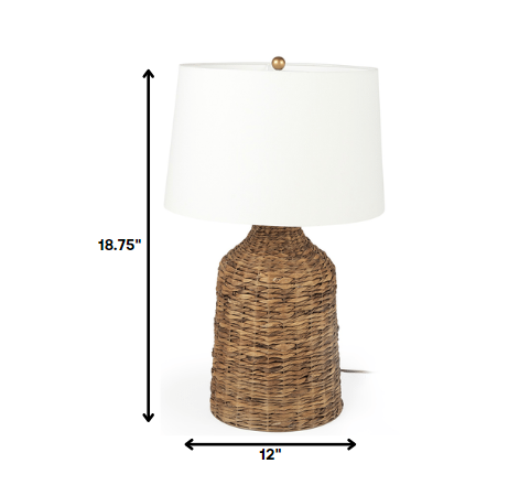 Updated Rustic Brown Wicker Table Lamp By Homeroots | Table Lamps | Modishstore - 8