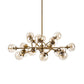 Gold Metal Eighteen Bulb Hanging Chandelier By Homeroots | Chandeliers | Modishstore - 2