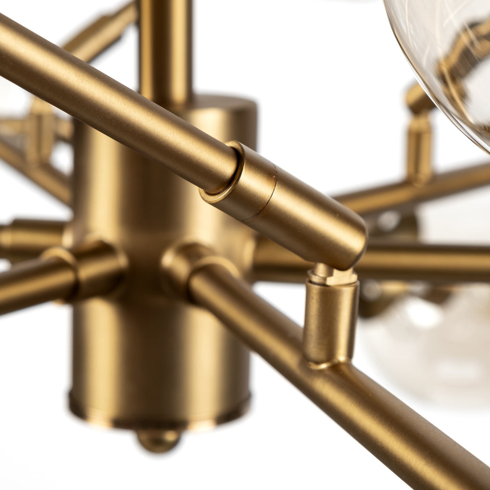Gold Metal Eighteen Bulb Hanging Chandelier By Homeroots | Chandeliers | Modishstore - 5
