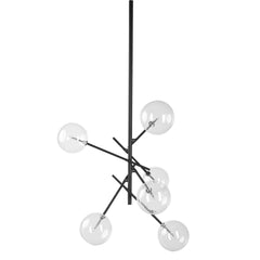 Industrial Black Metal Six Bulb Hanging Light By Homeroots