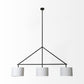 Metal Framed White Shade Three Bulb Hanging Light By Homeroots | Chandeliers | Modishstore - 2