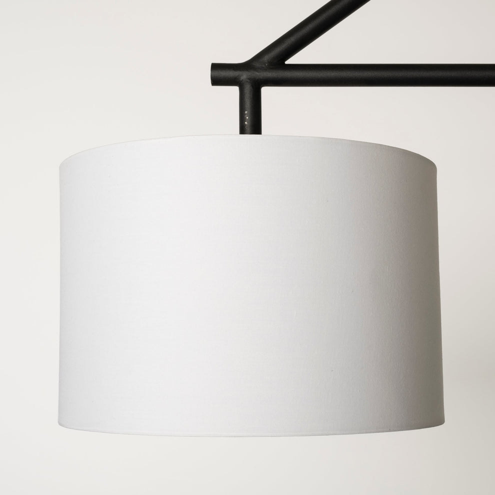 Metal Framed White Shade Three Bulb Hanging Light By Homeroots | Chandeliers | Modishstore - 6