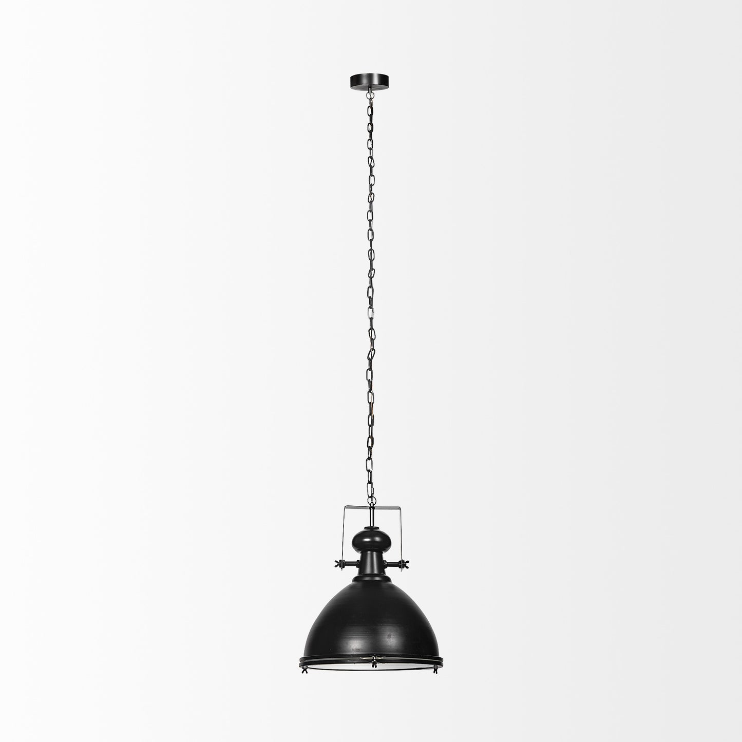 Industrial Black Metal Hanging Pendant Light By Homeroots | Pendant Lamps | Modishstore
