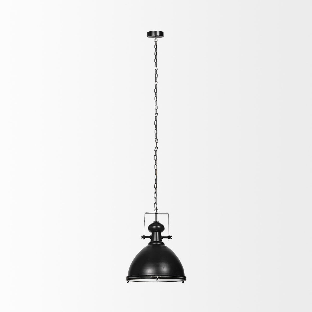 Industrial Black Metal Hanging Pendant Light By Homeroots | Pendant Lamps | Modishstore