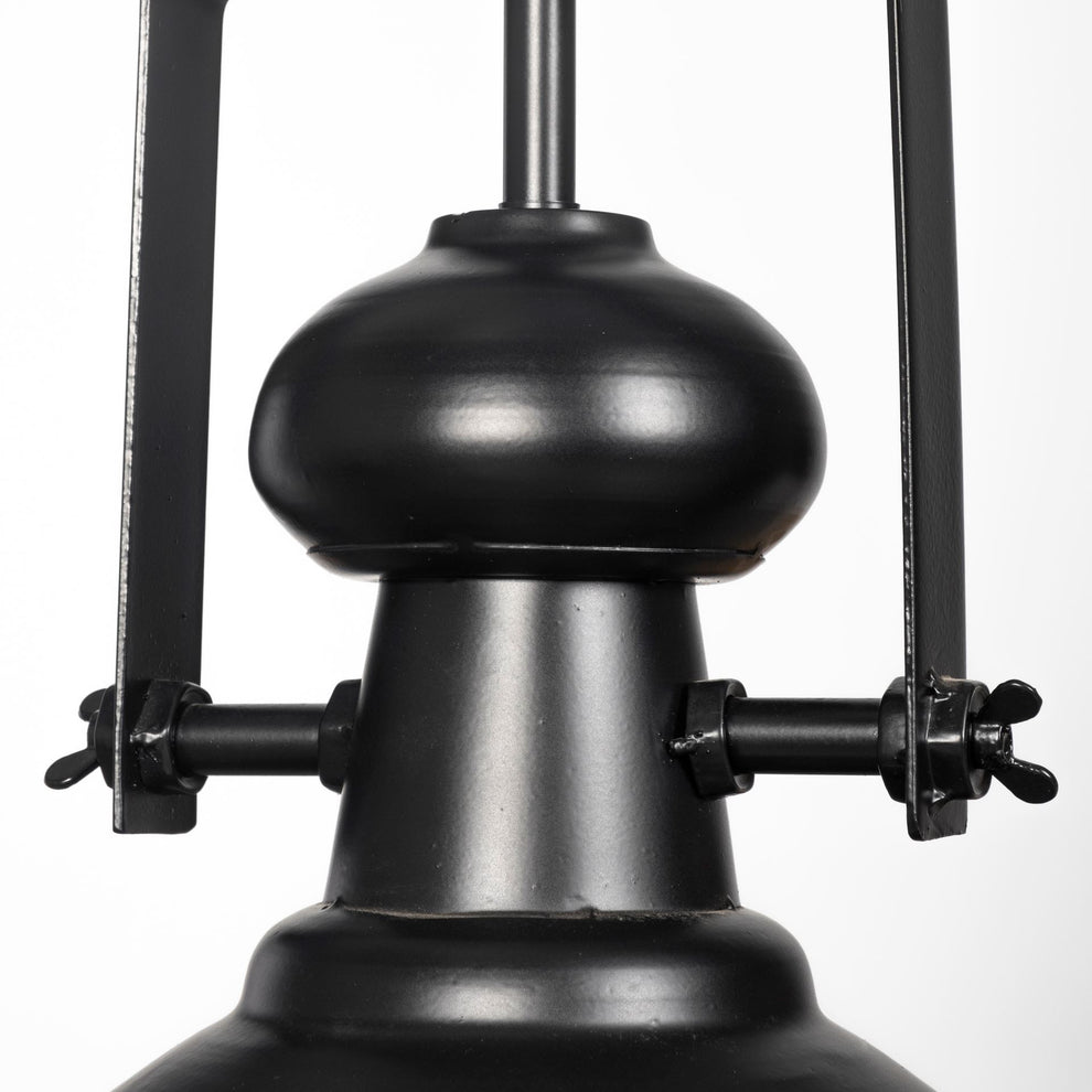 Industrial Black Metal Hanging Pendant Light By Homeroots | Pendant Lamps | Modishstore - 5
