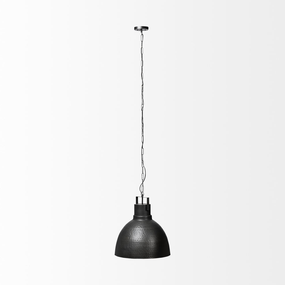 Hammered Gray Metal Pendant Hanging Light By Homeroots | Pendant Lamps | Modishstore - 3