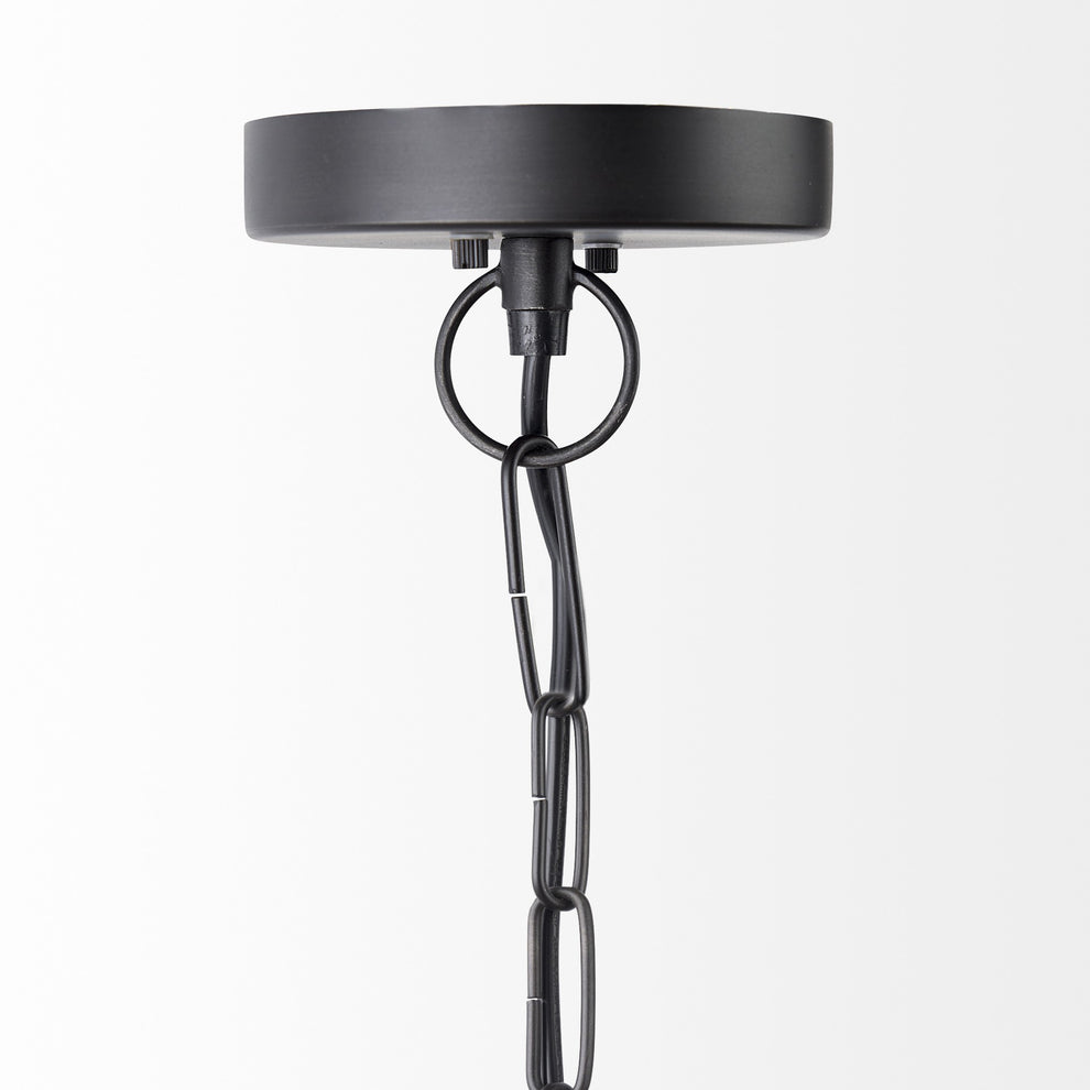 Black Metal Sphere Pendant Hanging Light By Homeroots | Pendant Lamps | Modishstore - 3