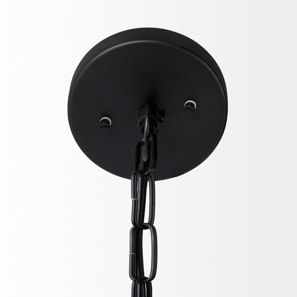 Black Metal Sphere Pendant Hanging Light By Homeroots | Pendant Lamps | Modishstore - 4