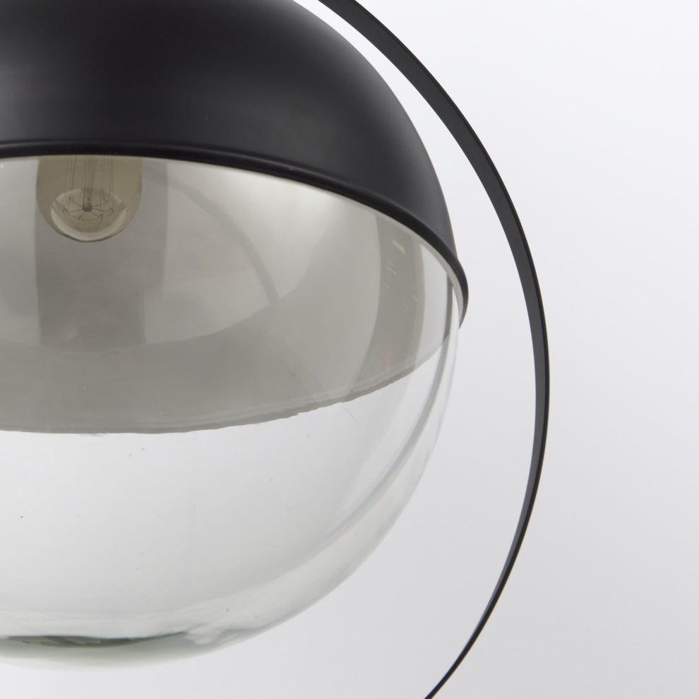Black Metal Sphere Pendant Hanging Light By Homeroots | Pendant Lamps | Modishstore - 7