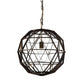 Black Metal Geometric Globe Hanging Light By Homeroots | Chandeliers | Modishstore - 2