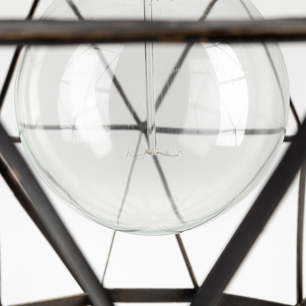 Black Metal Geometric Globe Hanging Light By Homeroots | Chandeliers | Modishstore - 7
