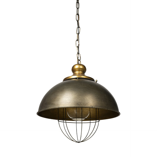 Rustic Gold Ton Metal Dome Hanging Light By Homeroots | Chandeliers | Modishstore