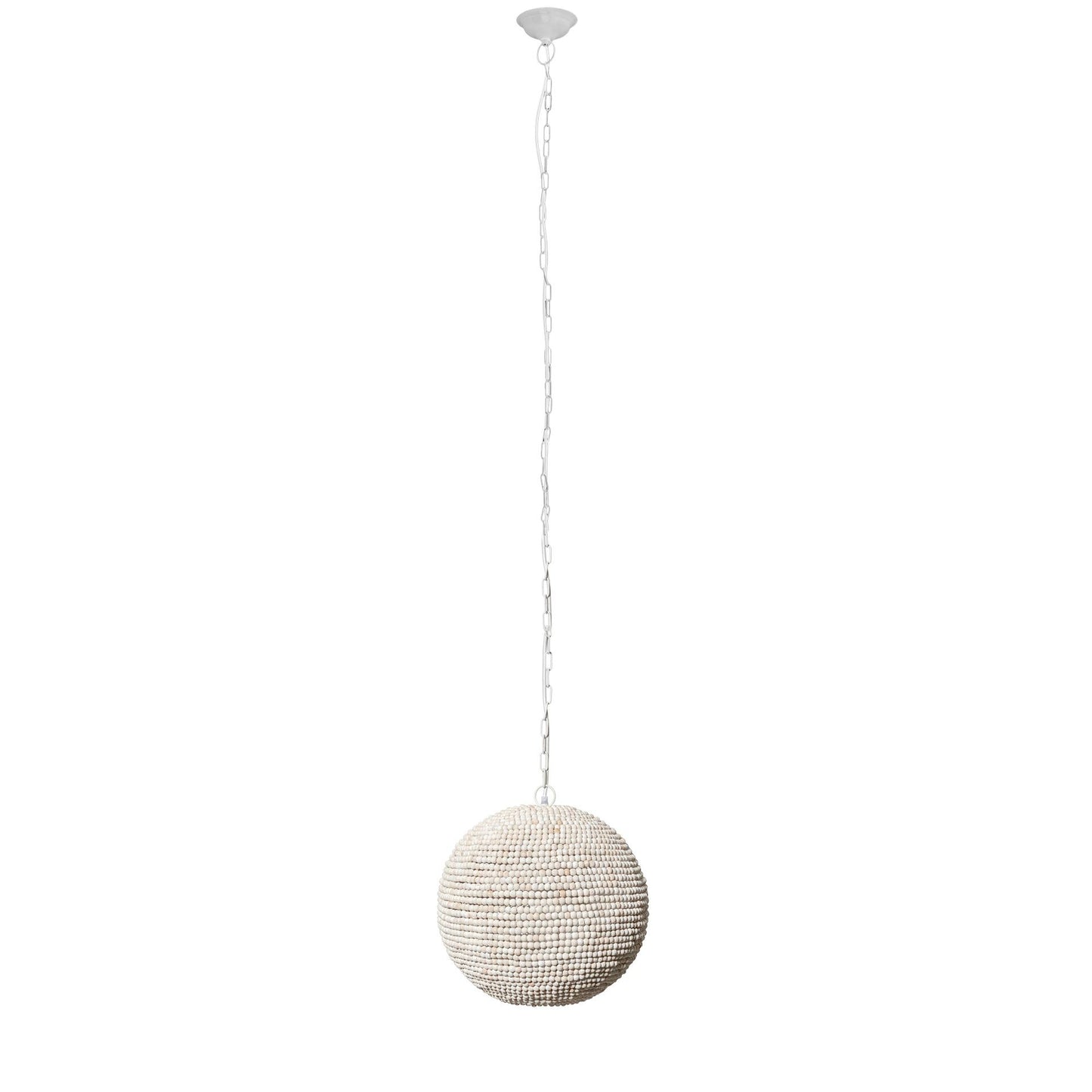 Whitewash Beaded Ball Hanging Light By Homeroots | Chandeliers | Modishstore - 2