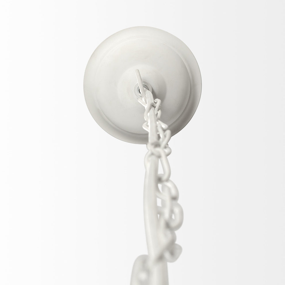 Whitewash Beaded Ball Hanging Light By Homeroots | Chandeliers | Modishstore - 4