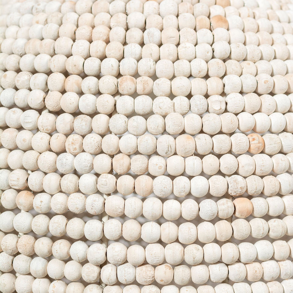 Whitewash Beaded Ball Hanging Light By Homeroots | Chandeliers | Modishstore - 5